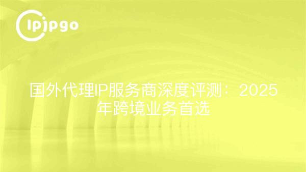 国外代理IP服务商深度评测：2025年跨境业务首选