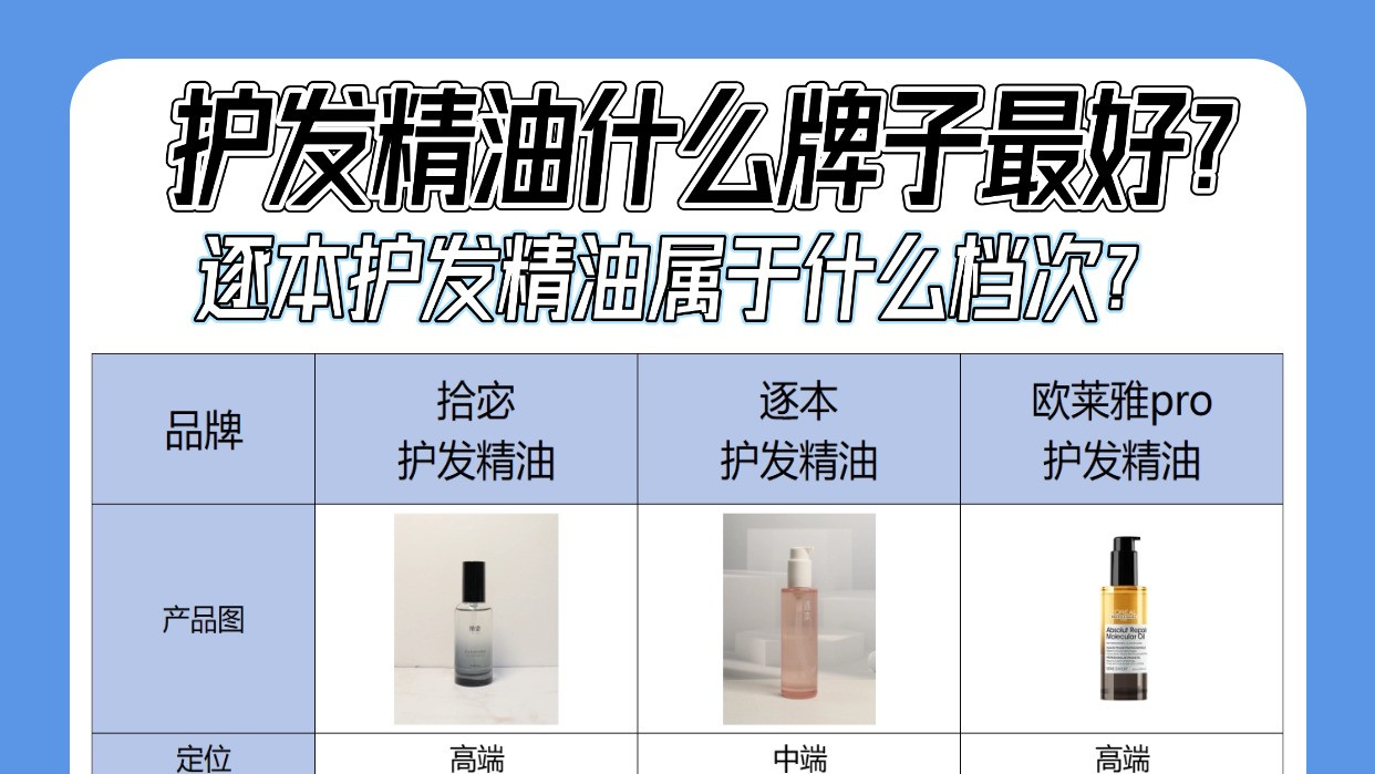 逐本护发精油属于什么档次？护发精油什么牌子最好？只说实话