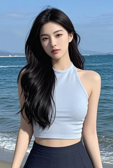 小姐姐静静站着，美得像一帧会呼吸的老电影！