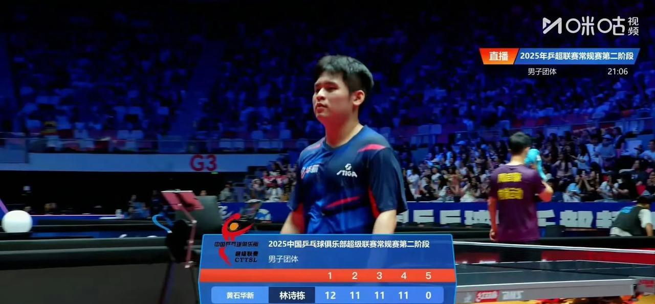 周启豪VS林诗栋，
第一局周启豪14-12 拿下，七号满电呢[笑哭]，
第二局周