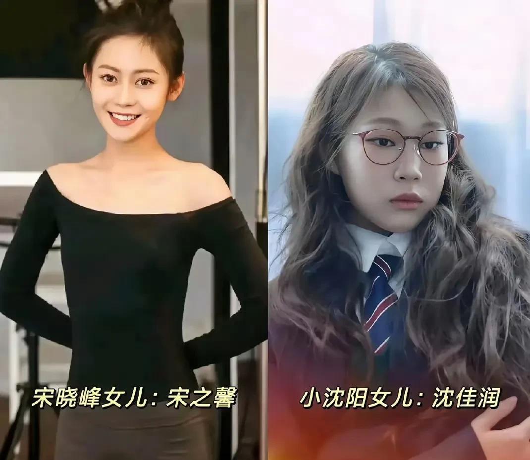 没有对比就没有伤害！左边是宋晓峰的女儿宋之馨，已考入北京电影学院，右边是小沈阳女