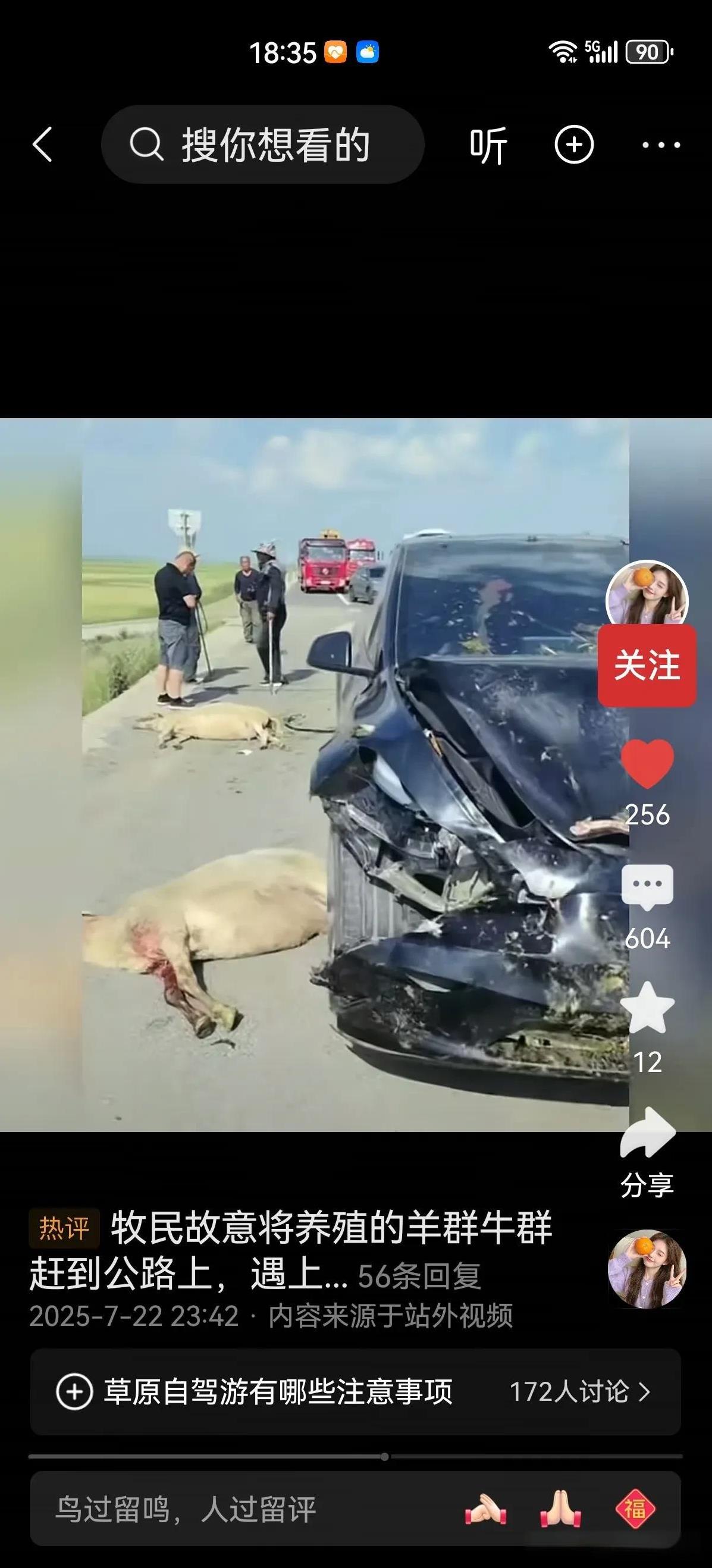 来草原玩，不要开快车。
外地来草原上自驾旅游的人们，总认为草原上的路，又宽又直，