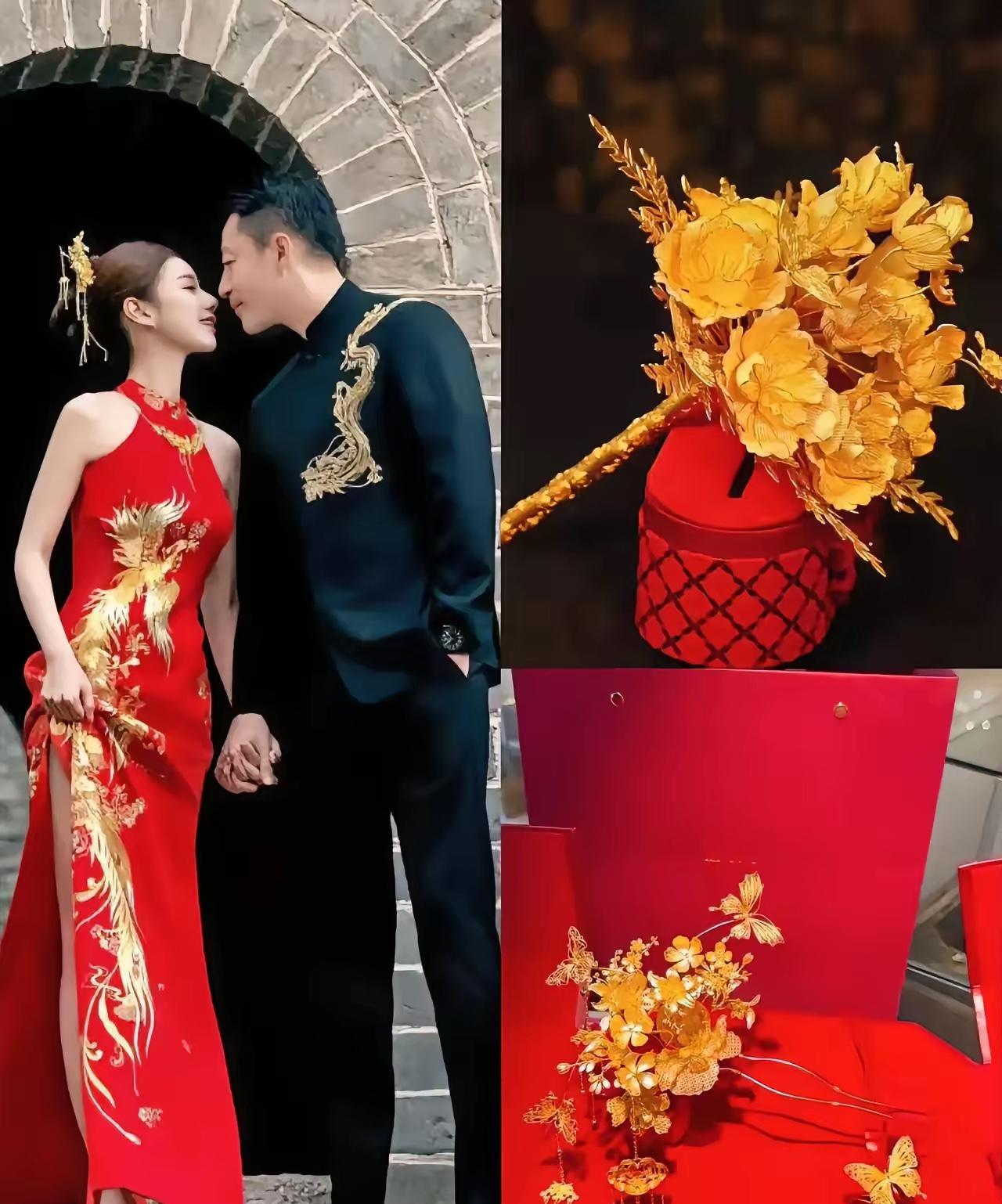 妈呀！马筱梅婚礼上扔的是180g的纯金手捧花……
有钱任性，就是这个意思吧！
别