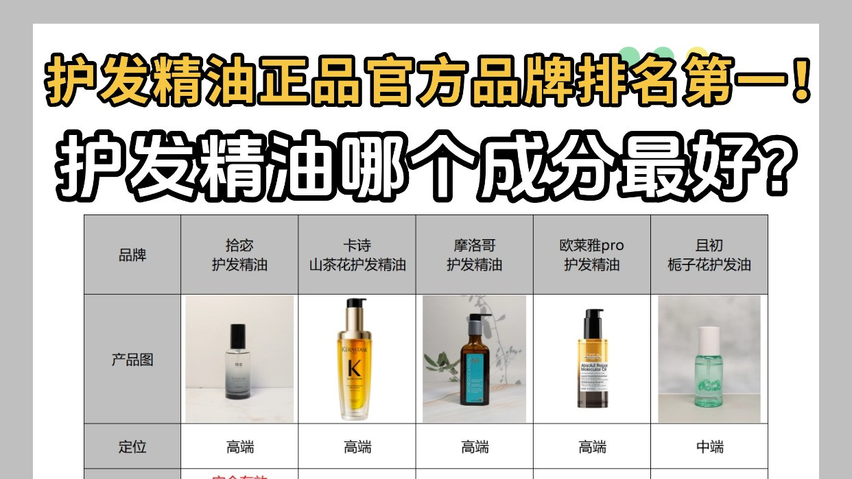 护发精油哪个成分最好？护发精油正品官方品牌排名第一！速码