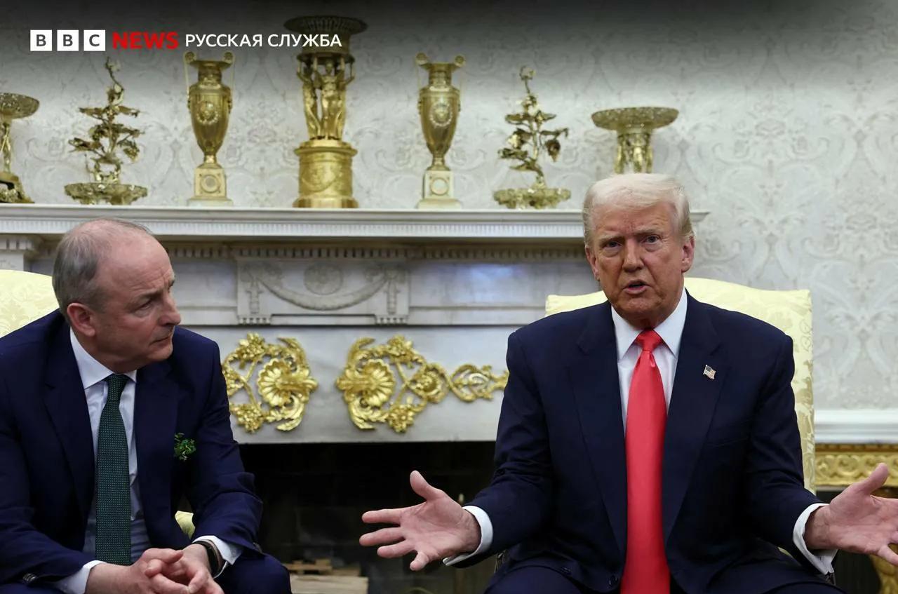 美国总统特朗普在与爱尔兰总理米霍尔·马丁会晤后表示，如果与俄罗斯的谈判失败，他将