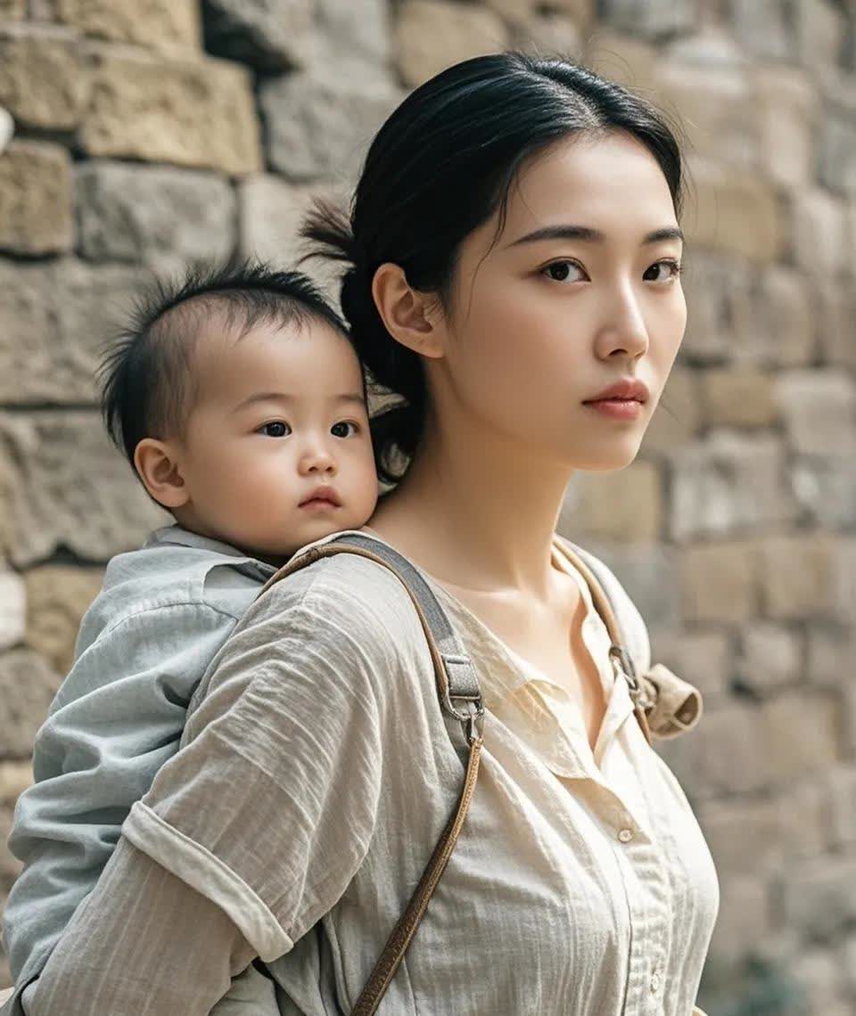 单亲妈妈背孩子送外卖，这背后是生活的无奈与坚韧。像宁波北仑那位23岁的单亲妈妈，