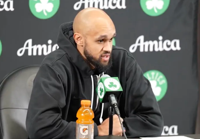 NBA常规赛，凯尔特人凯尔特人131-95击败灰熊。
赛后凯尔特人球员德里克-怀