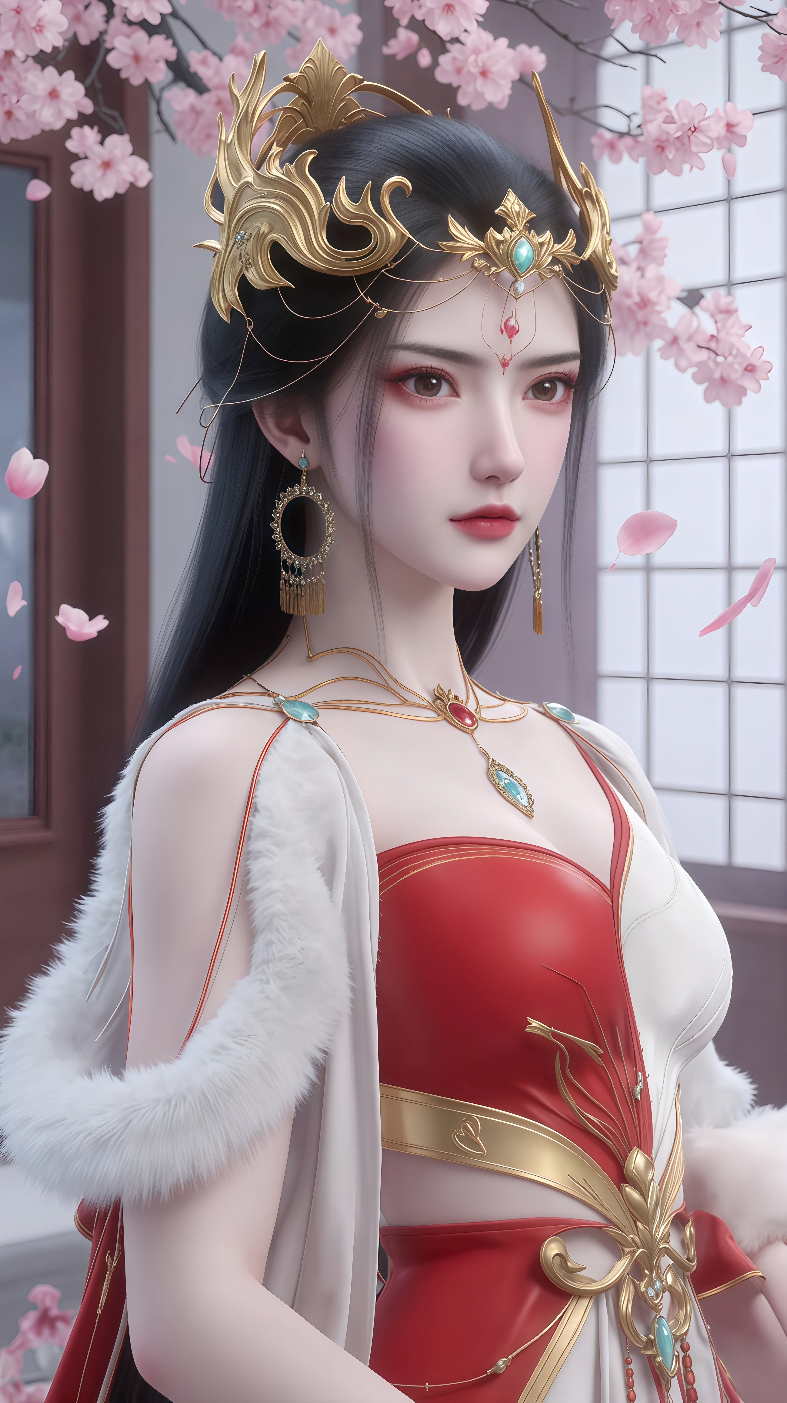 国漫女神壁纸：红蝶被乾风炼成炉鼎，头发披散双眼无神！