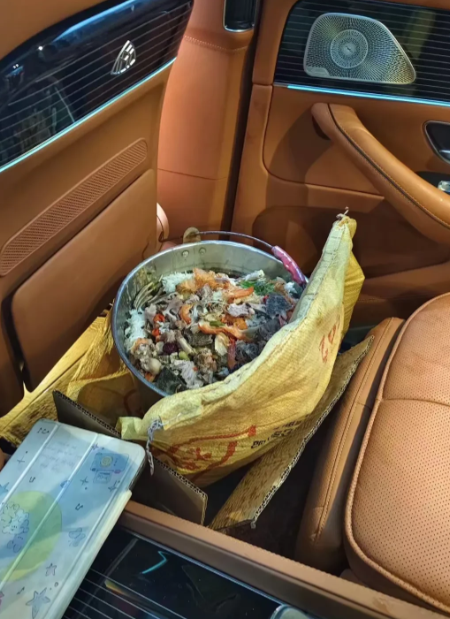 拉点剩菜剩饭回家喂小狗狗
