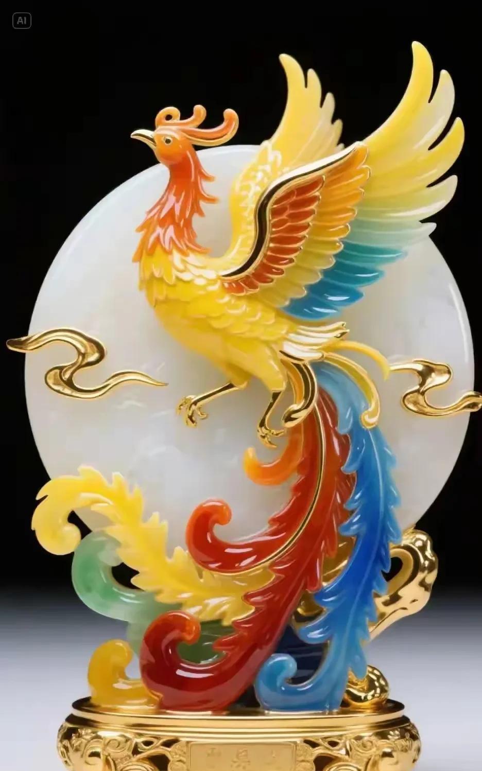 惊艳的孔雀摆件，色彩斑斓，栩栩如生！