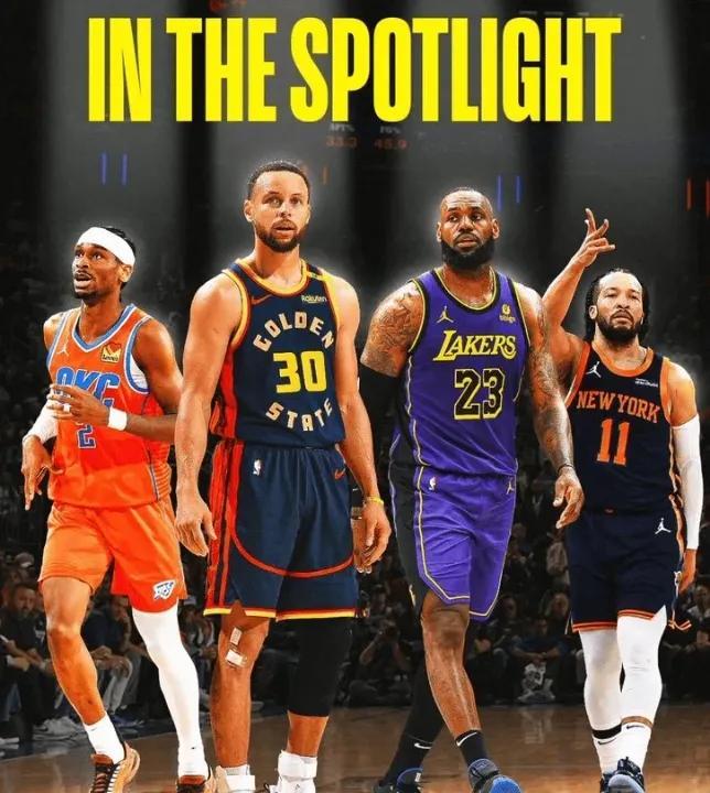 NBA全美直播超过30场的四支球队。
湖人，雷霆，勇士，尼克斯。亚历山大的得分能