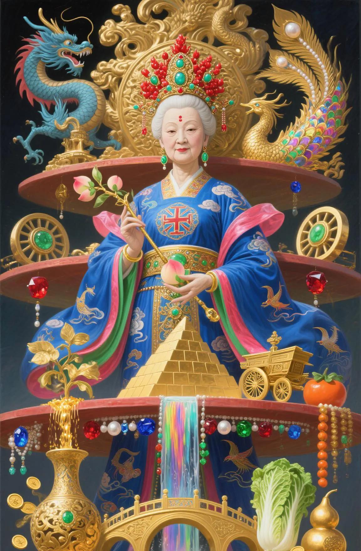一拜泰山奶奶身安康，病痛远离体强壮，日常饮食香，岁月无忧长。
二拜泰山奶奶事业旺
