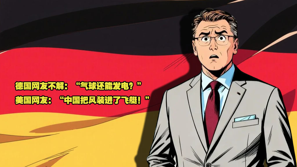 德国网友不解：“气球还能发电？”美国网友：“中国把风装进了飞艇！”