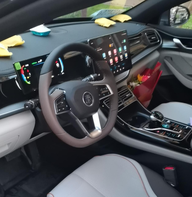 还是成为了尊贵的比亚迪车主
新车初体验
等了大约10天，销售通知车到了，去验车的