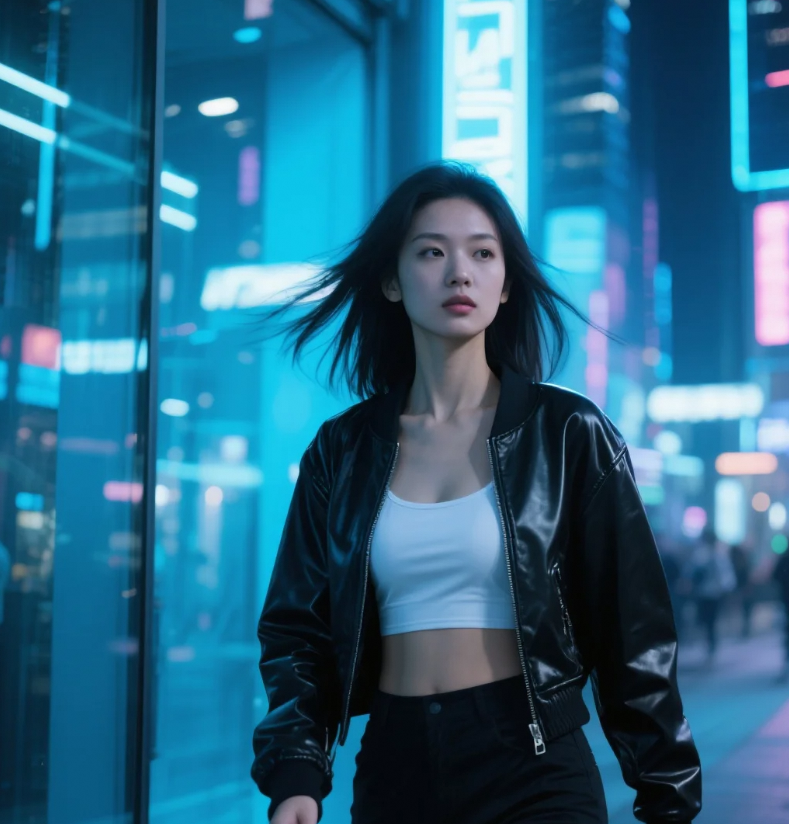 霓虹雨夜甩发杀，赛博街头的暗黑玫瑰觉醒