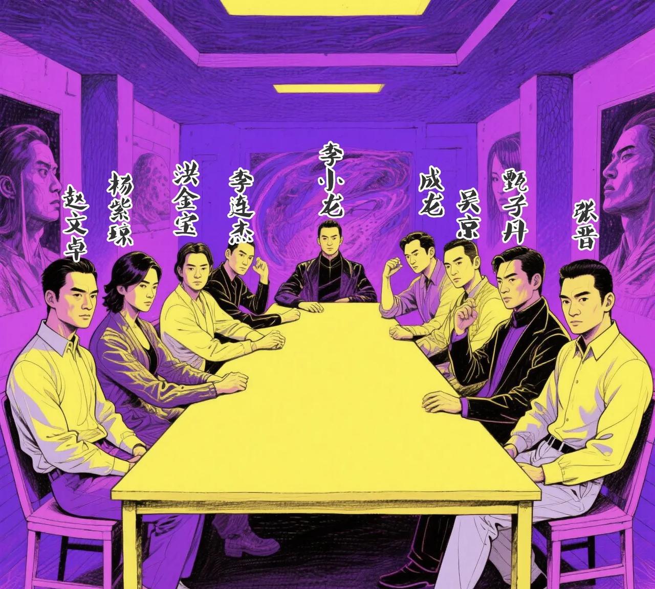 中国动作明星千千万，但是能上这一桌的只有这9人，其他人只能站着！
李小龙必须坐C