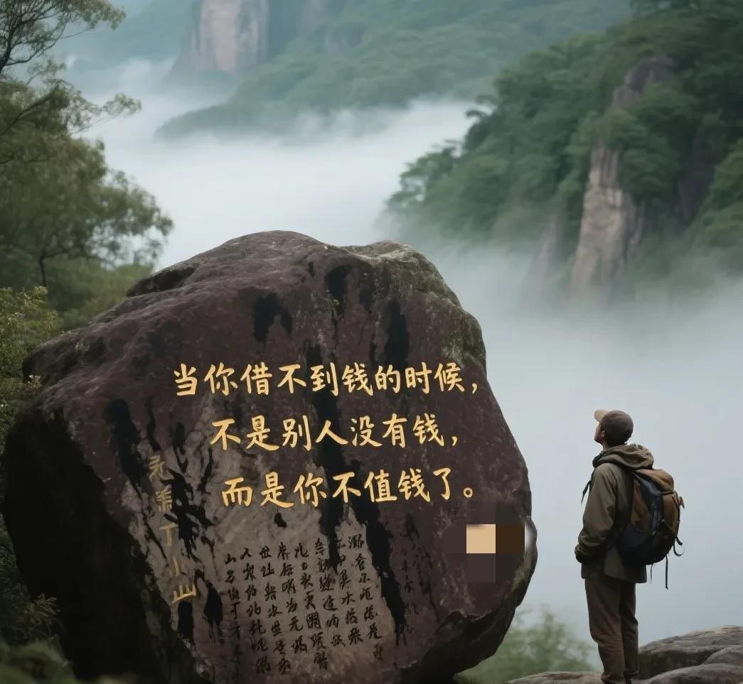 给所有负债人的一点建议：当你开始借不到钱的时候，就说明你已经不值钱了。  这并非