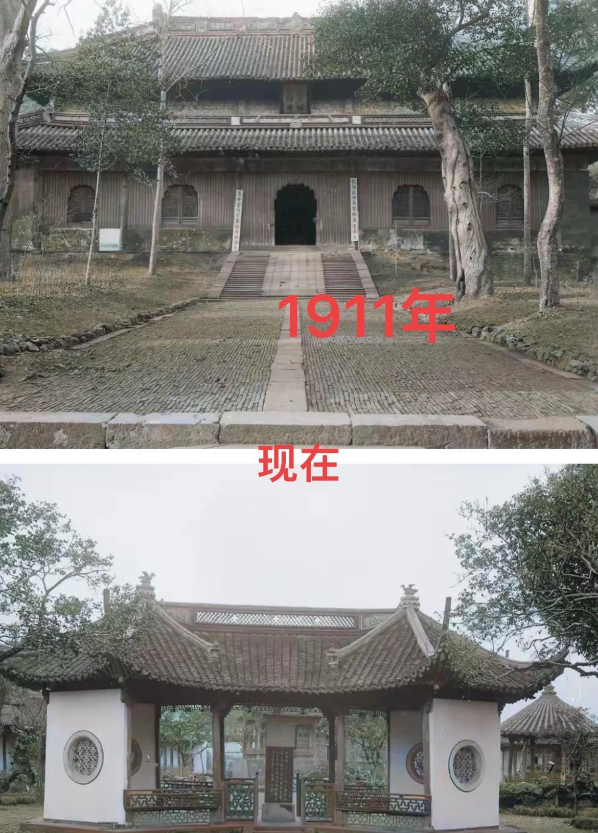 百年前的杭州灵隐寺
和现在对比那个更美？
