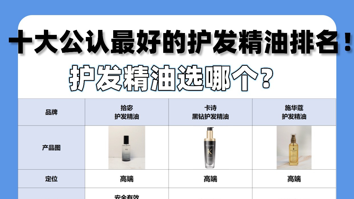 护发精油选哪个？十大公认最好的护发精油排名！纯干货无废话