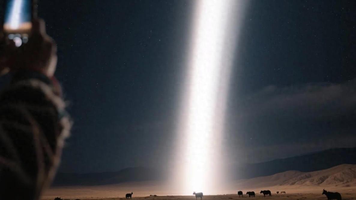 青海夜空惊现神秘光柱！40秒视频疯传，专家3小时破解谜团