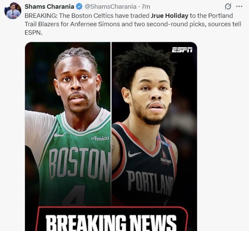NBA大交易！倒反天罡！绿军玩夺冠无理由退！
谁敢相信，26岁开拓者头号的分手西
