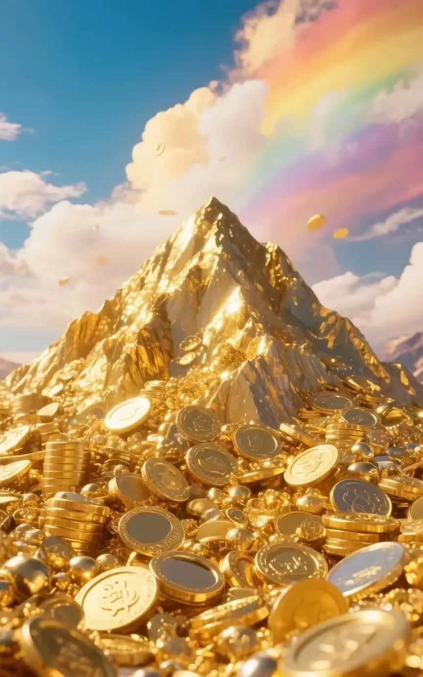 日照金山，见者好运
财源滚滚，黄金滿地