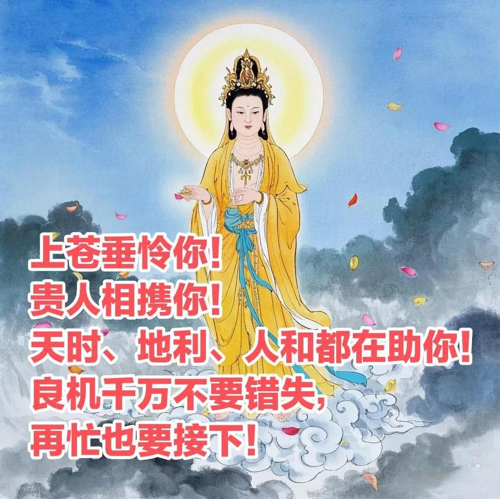 上苍垂怜你！
贵人相携你！
天时、地利、人和都在助你！
良机千万不要错失，
再忙
