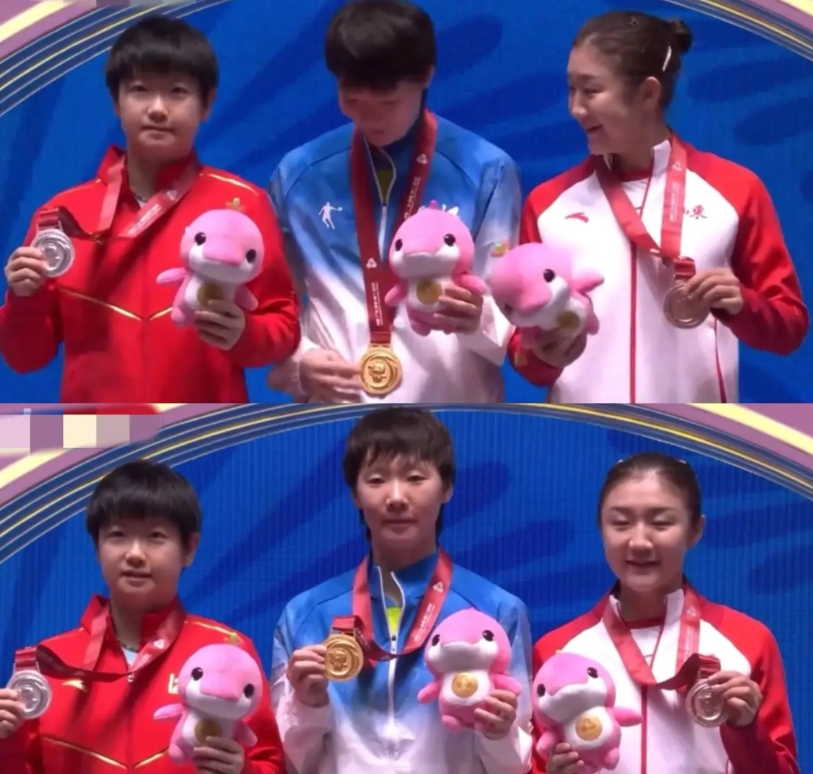 我宣布，这就是年度最佳的一张照片！
看到她们三个一起站在奖台上，每个人脸上没有失