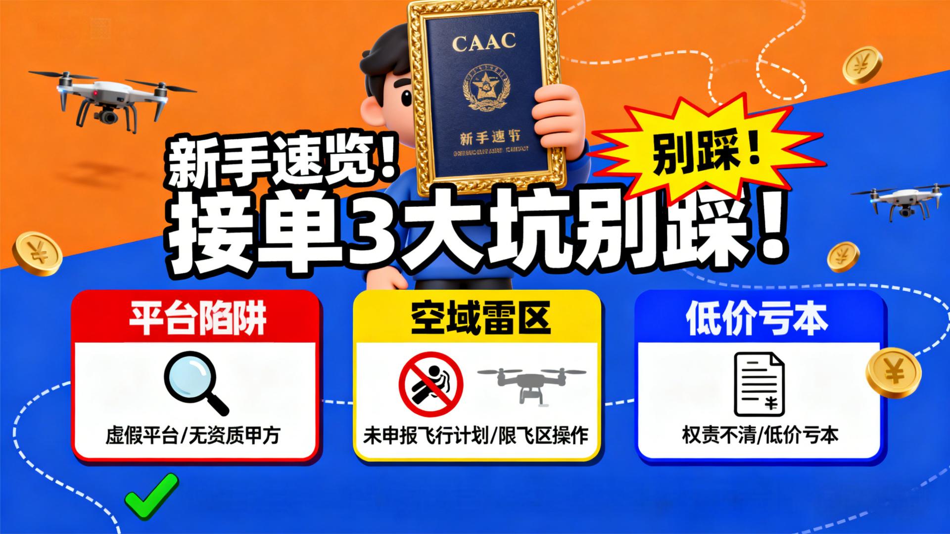 新手速览！CAAC执照到手，接单3大坑别踩！