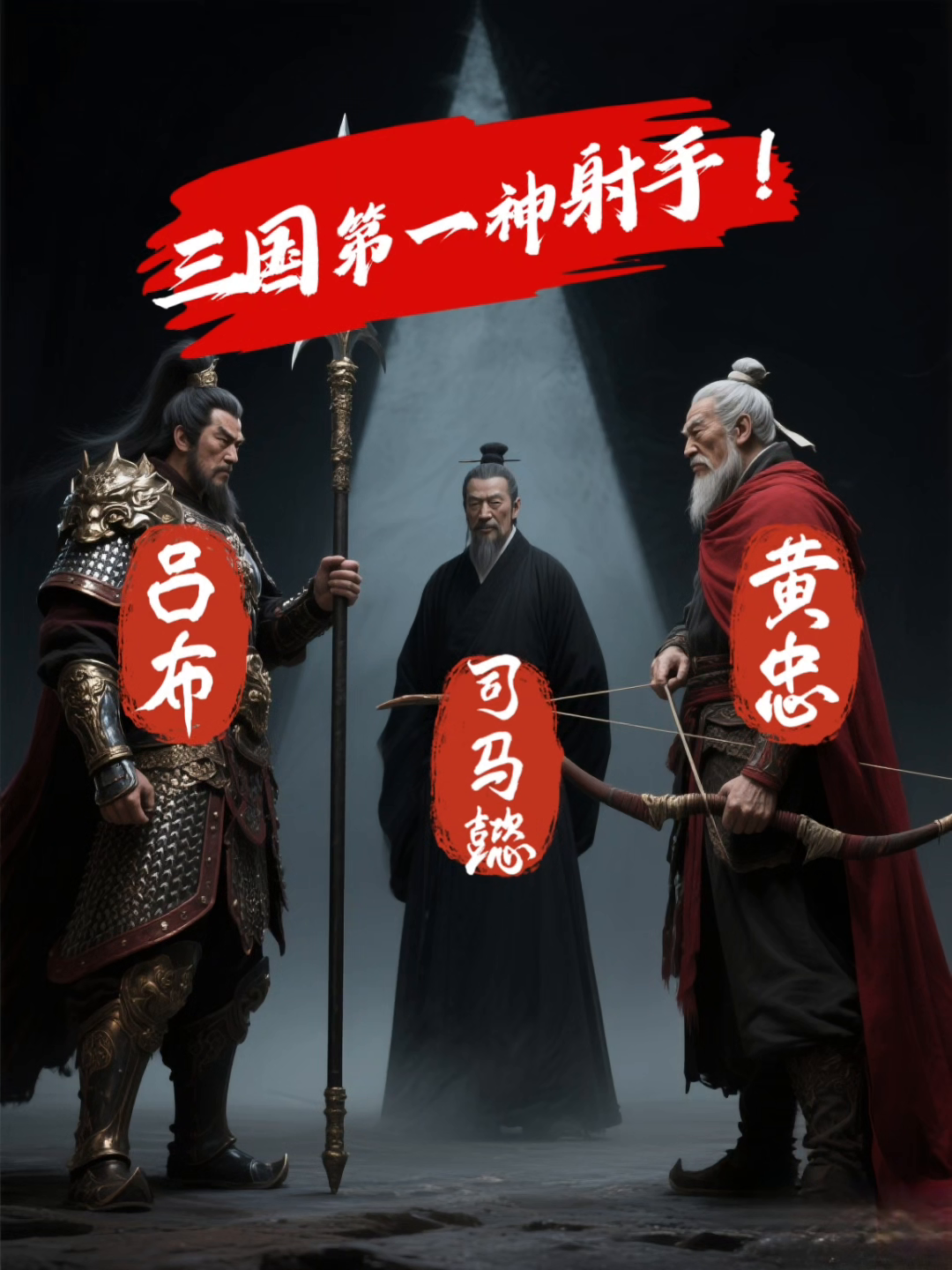 三国第一神射手！黄忠、吕布、可马懿。