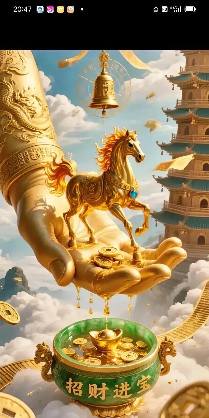 金马送宝，财源滚滚来。