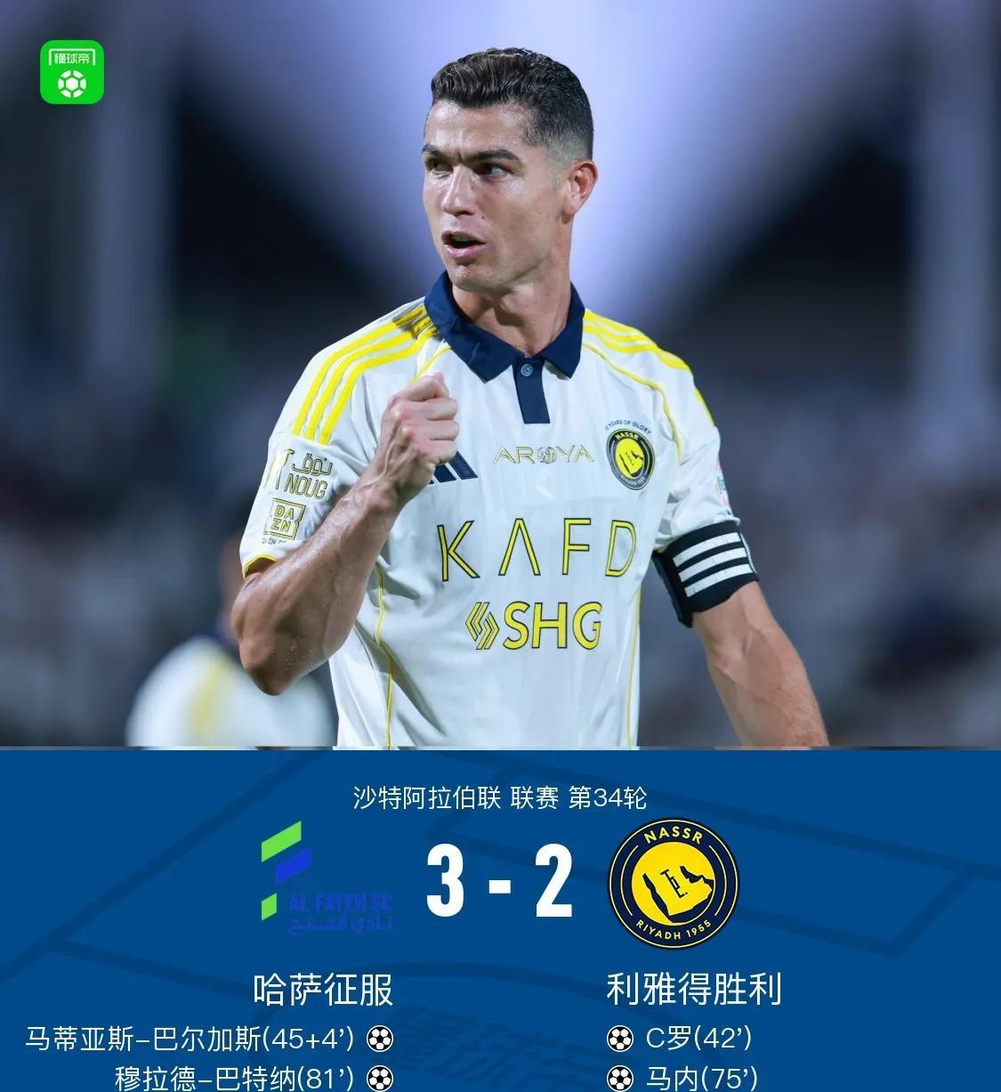 C罗进球难救主，利雅得胜利无缘亚冠。
C.罗毕竟40岁了，指望他一个人的力量是不