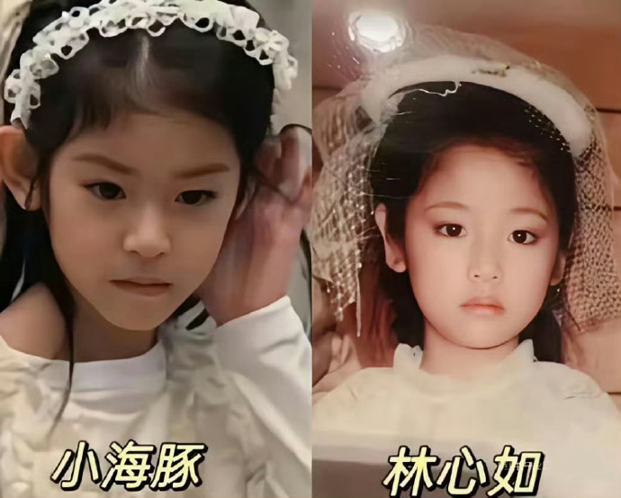 林心如霍建华的女儿，基因是顶配中的顶配 ​​​
和妈妈小时候长的太像了！ ​​​