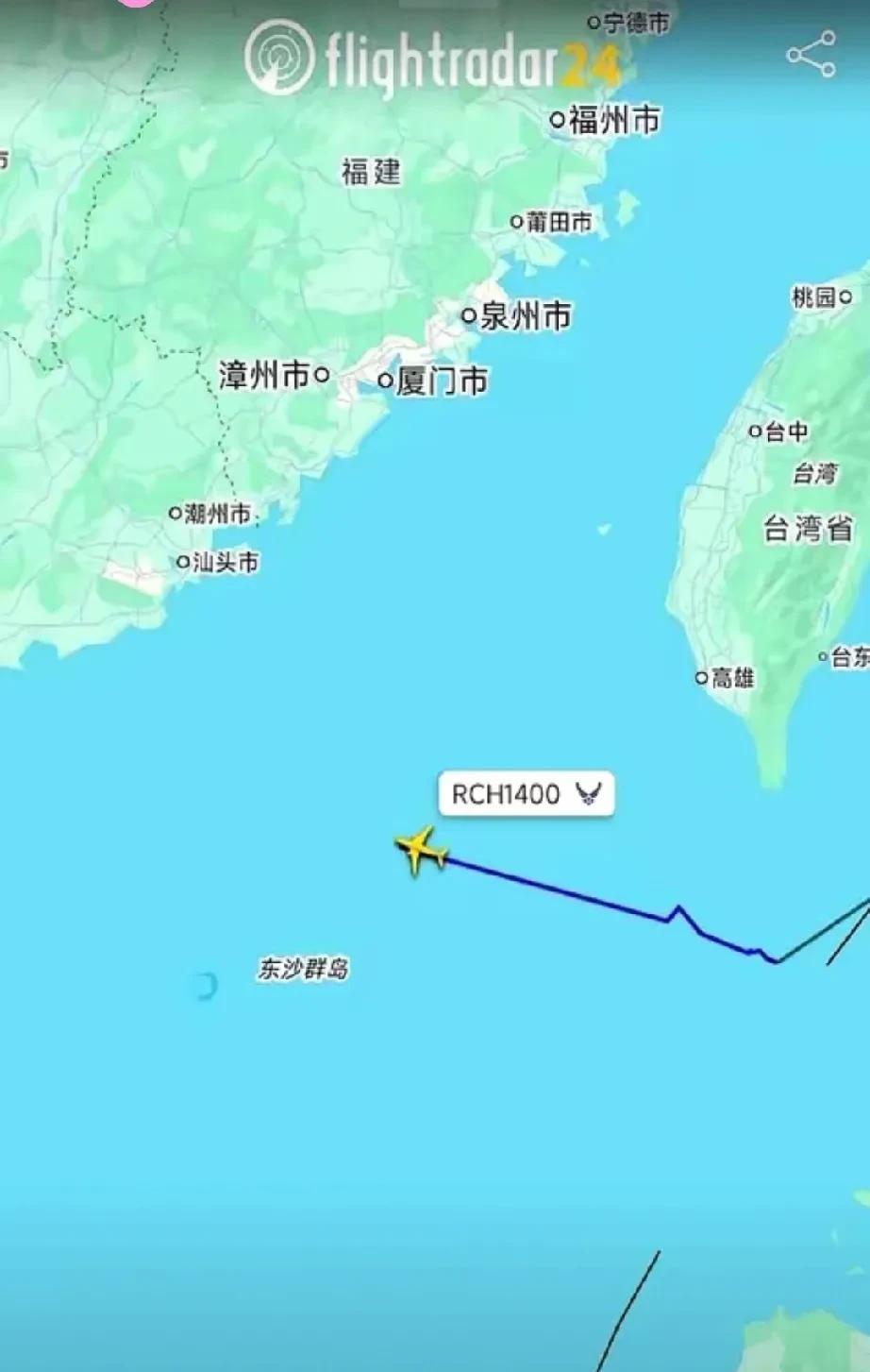 老美又在搞事情，美军一架侦察机进入汕头外海。5月20号美国rc-135u战略侦察