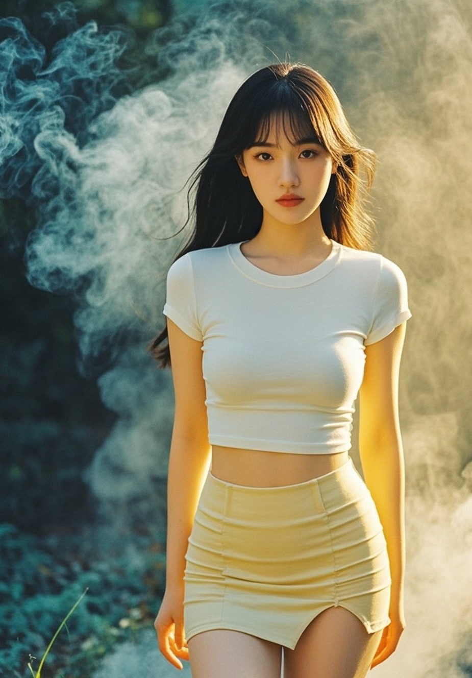 娇俏佳人朦胧现，曲线妖娆似天仙