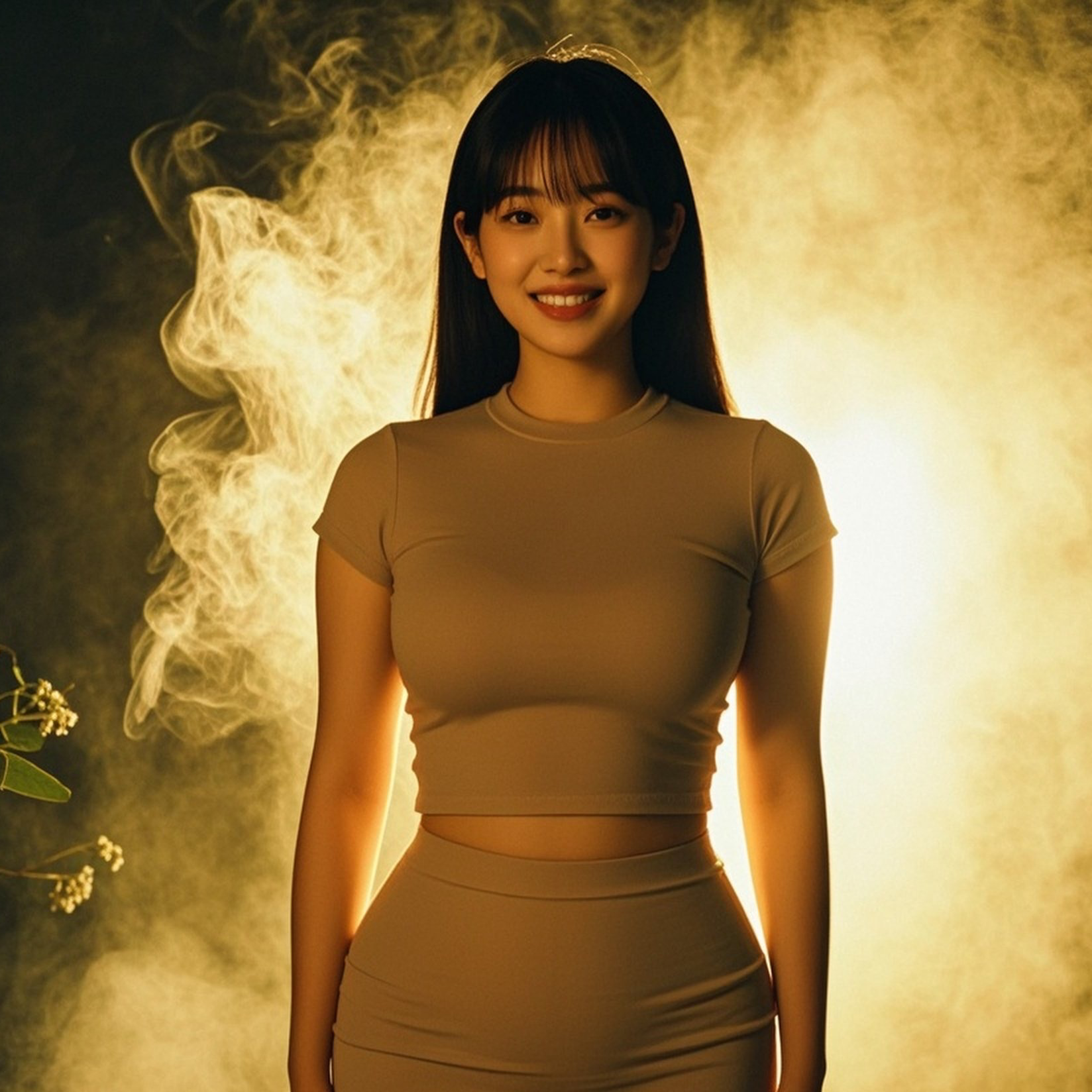 烟雾弥漫下的魅影 这身材是行走的艺术品