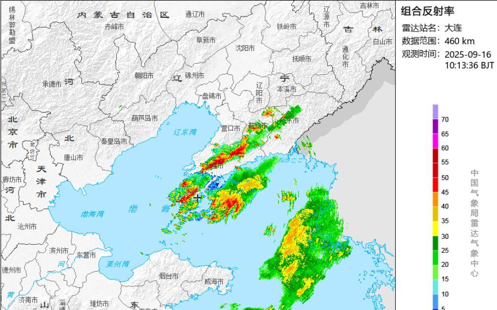 昨日官方预报：大连9月15日白天到夜间晴有时多云半夜转小雨到中雨，东南风4到5级