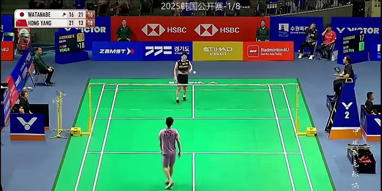 在刚刚结束的韩国羽毛球公开赛男单1/8比赛中，中国选手翁泓阳2:1战胜日本选手渡