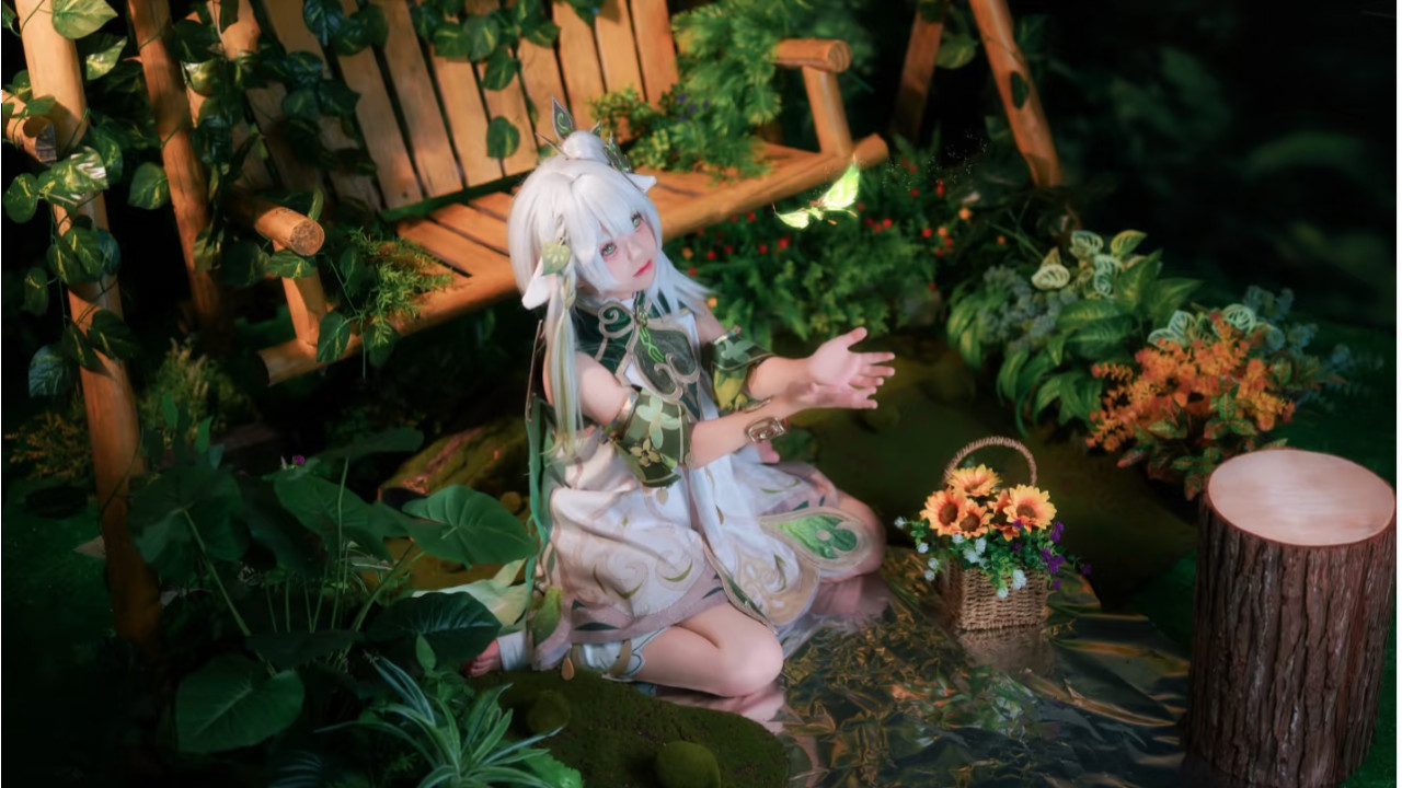 原神纳西妲 cos：雨林草神小吉祥草王，须弥生机感直接美到心坎里！