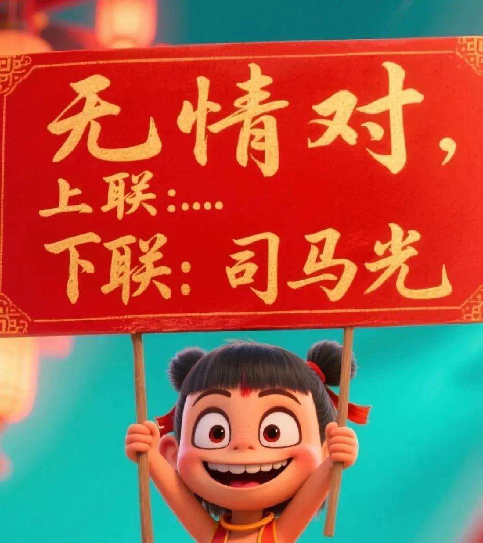 【无情对】
上联：
下联：司马光
