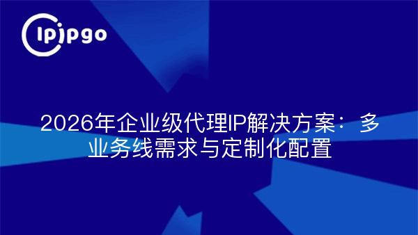 2026年企业级代理IP解决方案：多业务线需求与定制化配置