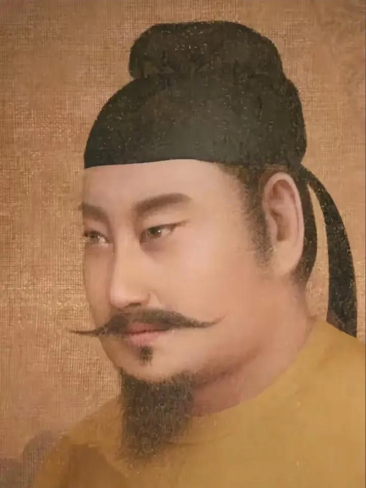 唐太宗李世民画像VS隋炀帝杨广画像，感觉李世民眼神比杨广更具备杀伤力，杨广在李世