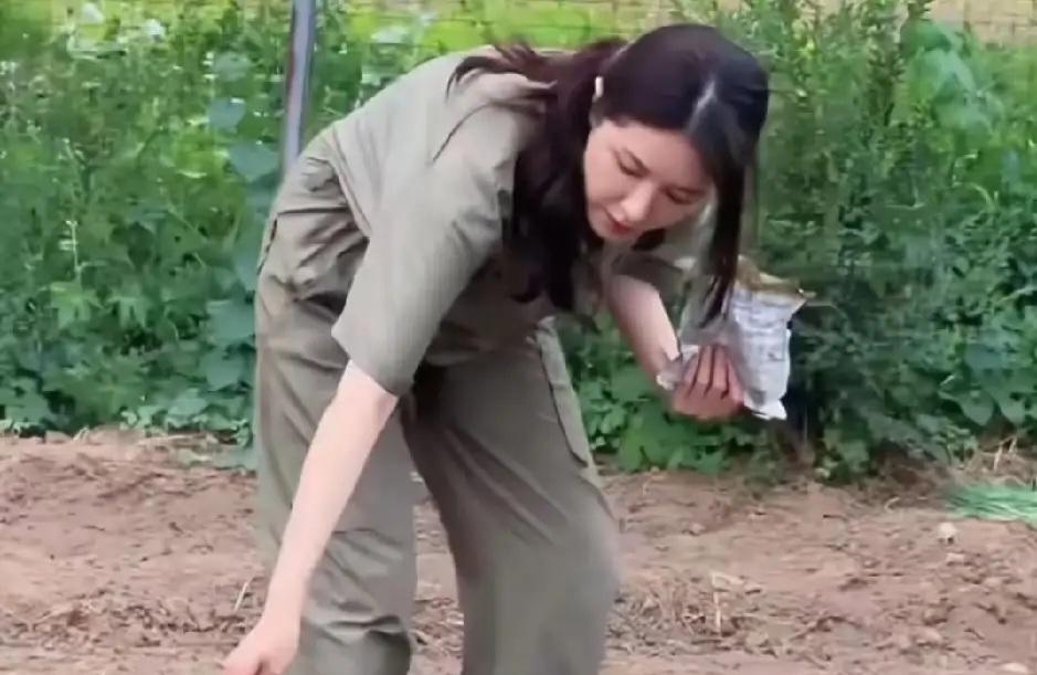 种地如何，没结婚又如何，曾黎还是有大明星风范。
自己逛街，蹲路边吃东西，没有保镖