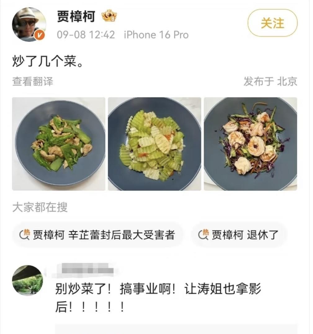 贾樟柯是那种天塌下来，不着急，放个歌，炒俩菜……
辛芷蕾获得威尼斯影后，55岁的