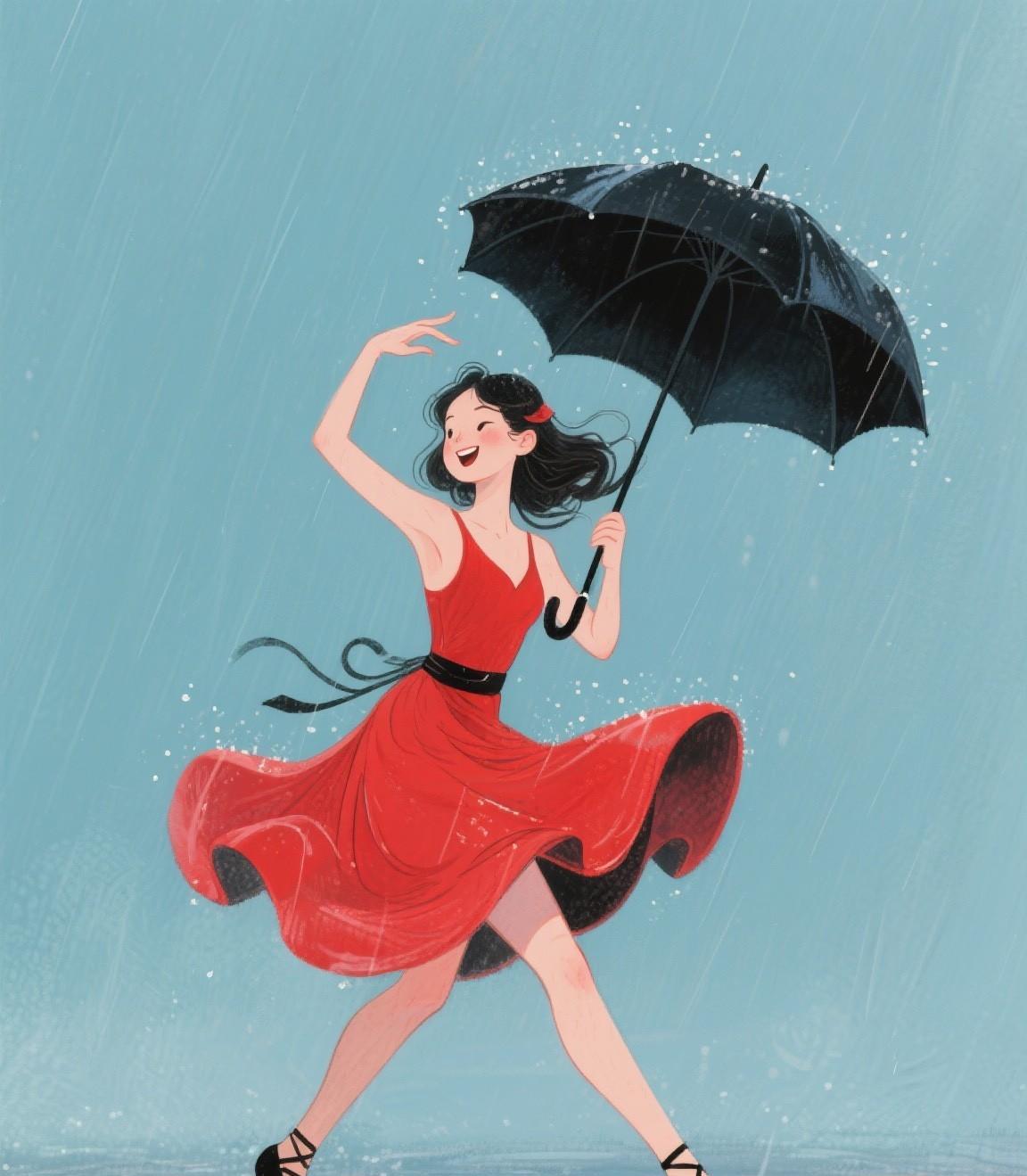 一句非常经典的话：
“生活不是等待暴风雨过去，
而是要学会在风来时吹风，
雨来时