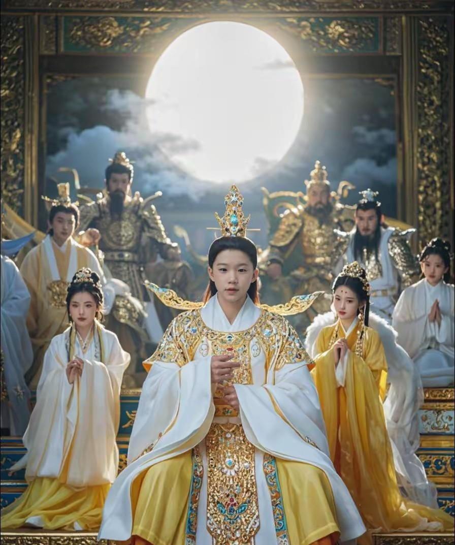 月华照宫阙，帝皇临九霄。