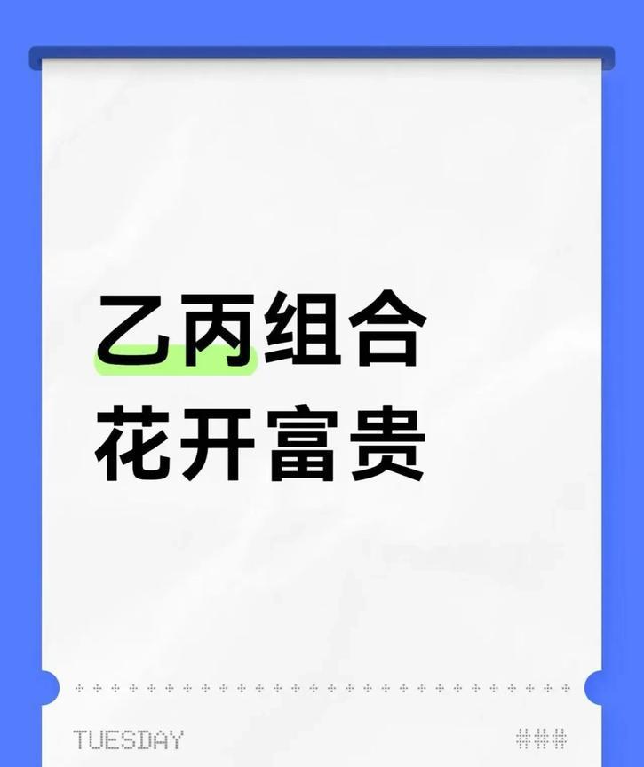 乙丙组合：传统学中“花开富贵”格局解析
在传统学学中，“乙丙组合”被视为一种自带
