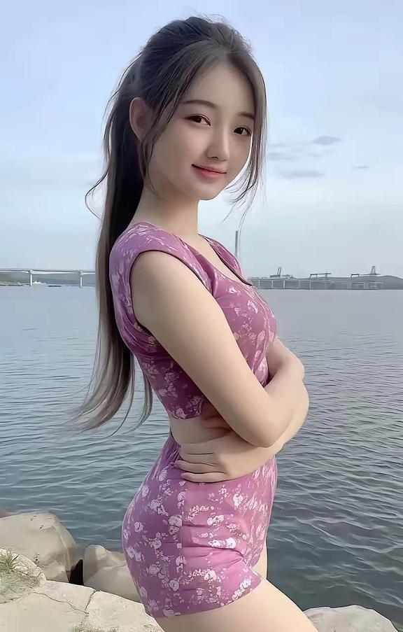 湖边微风，轻抚脸庞，粉花绽放，心情正好。