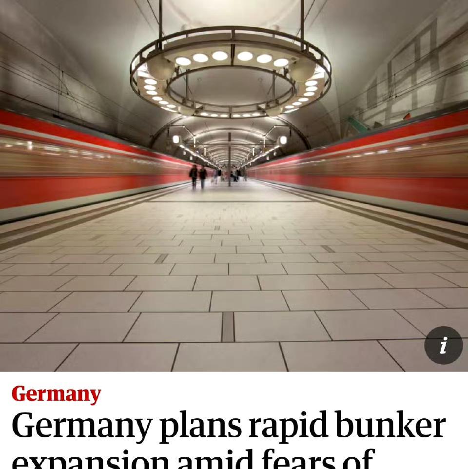 最近《卫报》有报道，说德国正打算建更多的防空掩体。这主要是因为担心可能会有来自俄