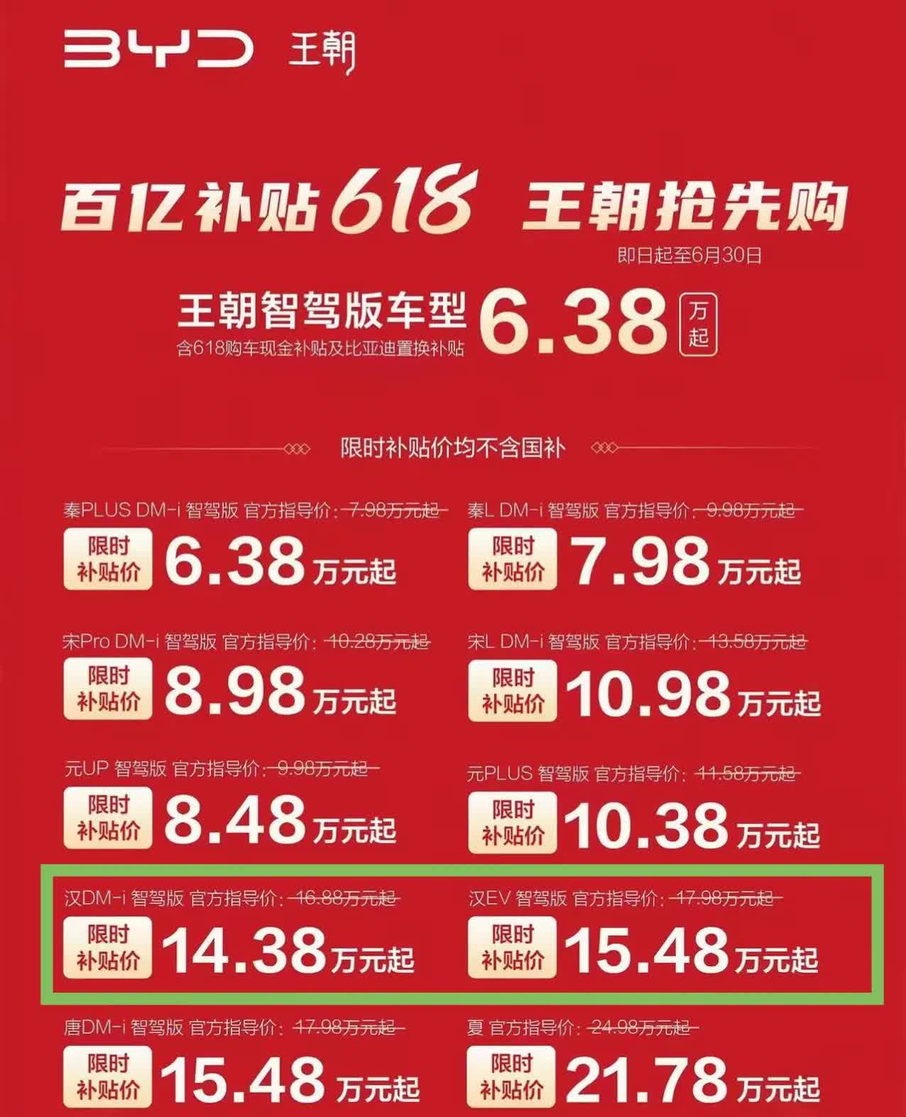 比亚迪玩大了，不含国补的汉才14万多，要是加上国补那不是才12万多？我的天啊，这